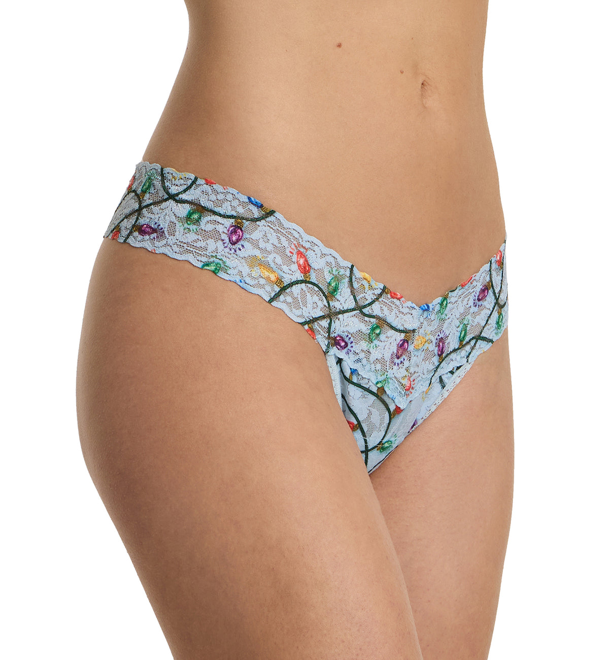 Hanky Panky Signature Lace Printed Low Rise Thong (PR4911P),Decked Out - Decked Out,One Size