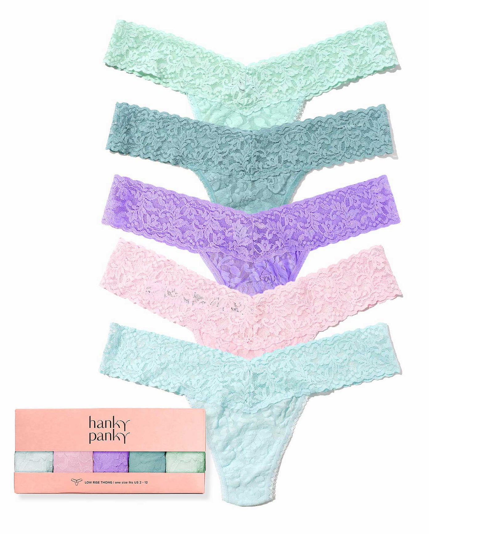 Hanky Panky 5-PACK Signature Lace Low Rise Thong (49115PK),CPHD - CPHD,One Size