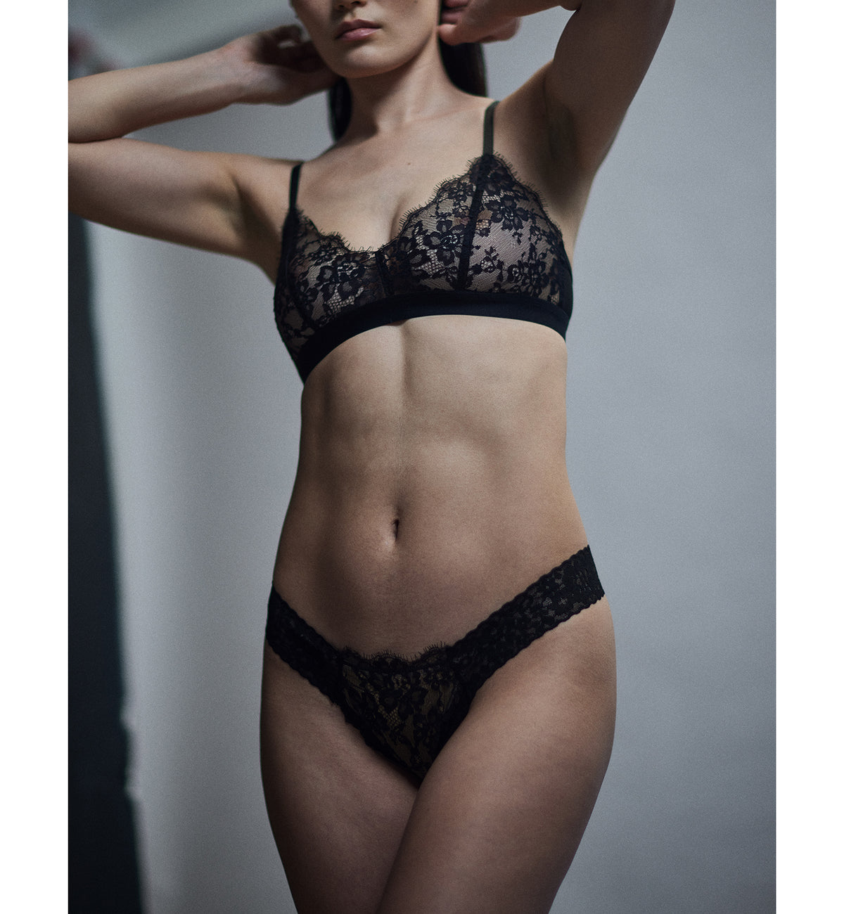 Hanky Panky X Prabal Gurung Eyelash Low Rise Thong (7E1036),Black - Black,One Size