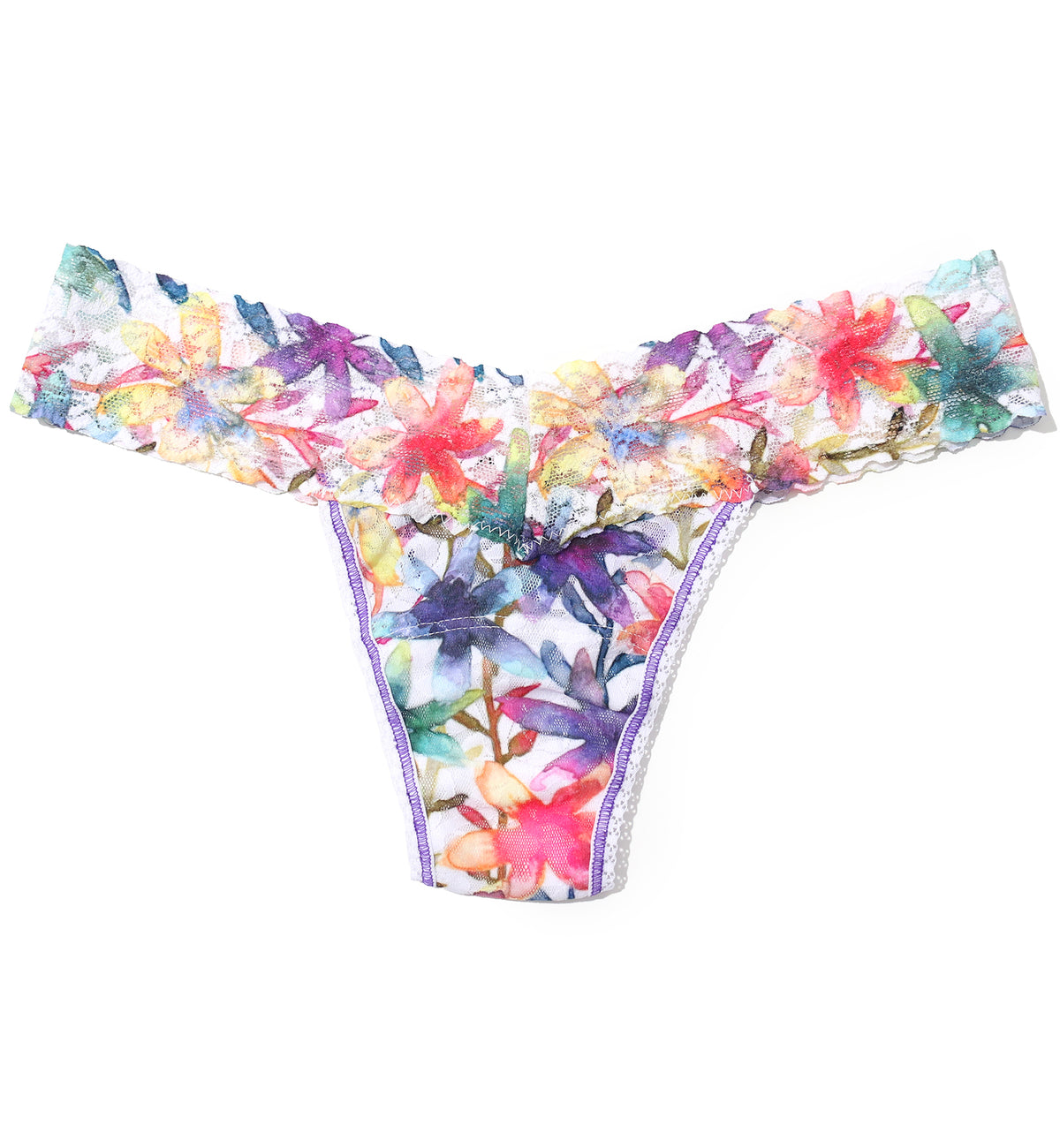Hanky Panky Signature Lace Printed Low Rise Thong (PR4911P),Still Blooming - Still Blooming,One Size