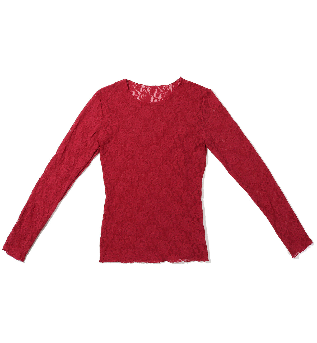 Hanky Panky Signature Lace Unlined Long Sleeve Top (128L),XS,Wild Berries - Wild Berries,XS