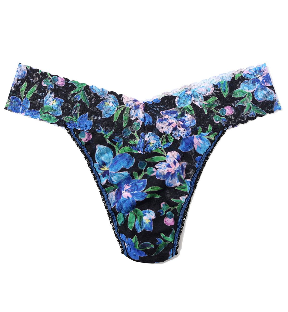 Hanky Panky Signature Lace Printed Original Rise Thong (PR4811P),Ocean Blooms - Ocean Blooms,One Size