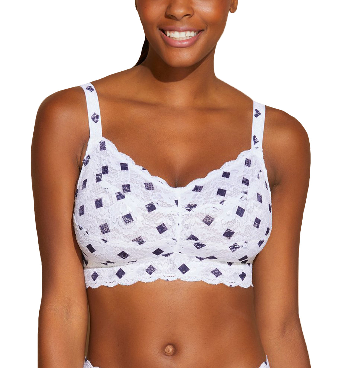 Cosabella Never Say Never Printed CURVY Sweetie Bralette (NEVEP1310),XS,Diamond Navy - Diamond Navy,XS