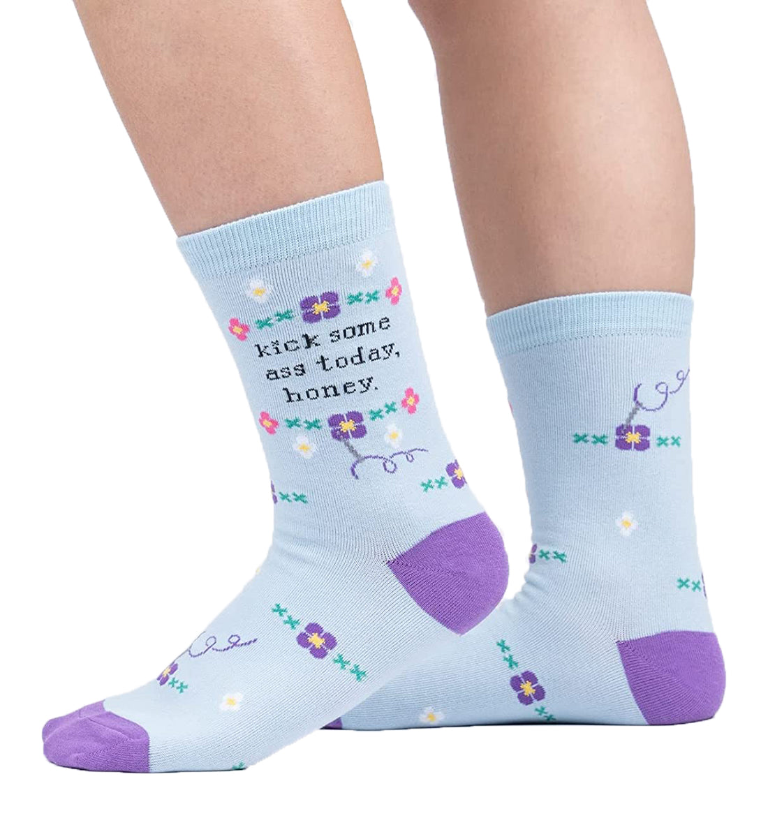 SOCK it to me Women's Crew Socks (W0409),Kick Some Ass Today - Kick Some Ass Today,One Size