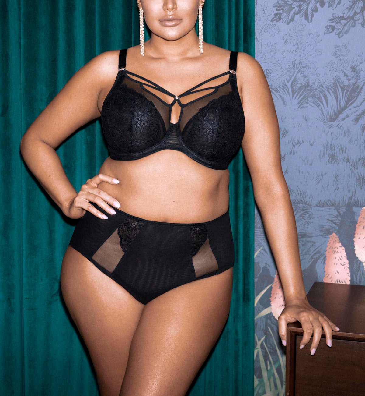 Elomi Brianna Full Panty Brief (8085),Medium,Black - Black,Medium