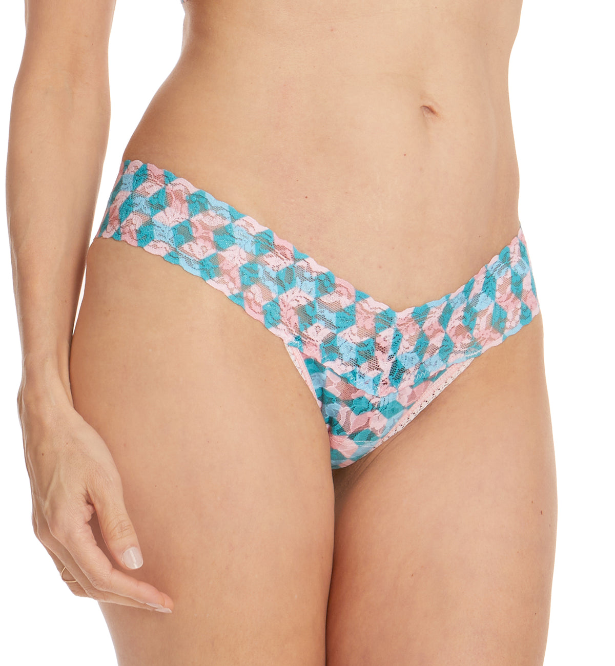 Hanky Panky Signature Lace Printed Low Rise Thong (PR4911P),What the Hex - What the Hex,One Size