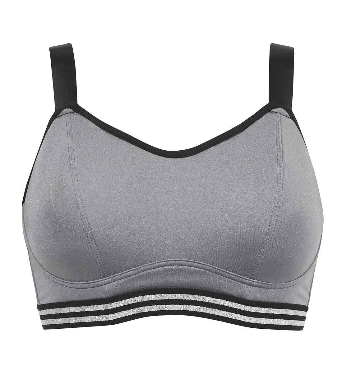 Pour Moi Energy Empower Underwire Light Padded Convertible Sports Bra (97003),34C,Silver/Black - Silver/Black,34C