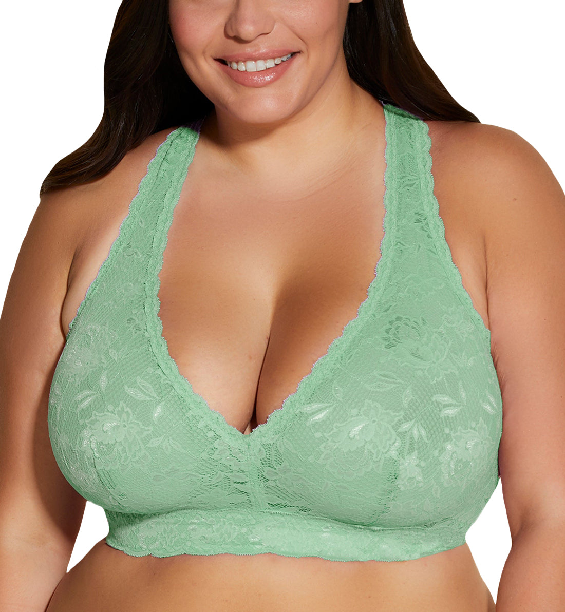 Cosabella Never Say Never ULTRA CURVY Racie Racerback Bralette (NEVER1353),XS,Ghana Green - Ghana Green,XS