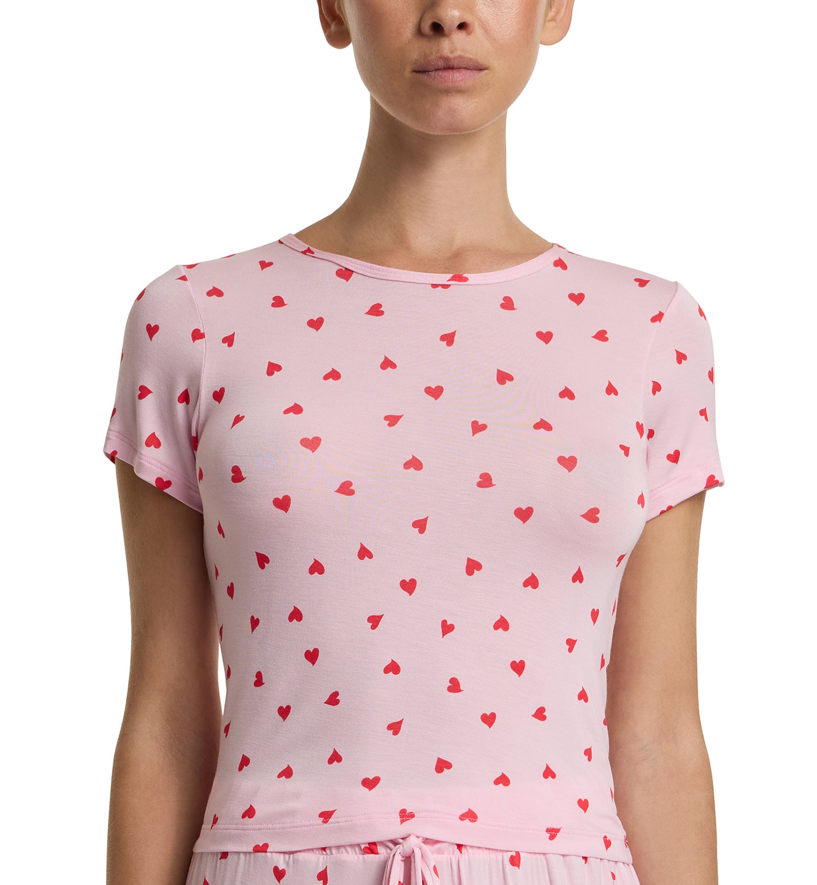 Hanky Panky Unwind Modal Baby Tee (63T512),Small,So In Love - So In Love,Small