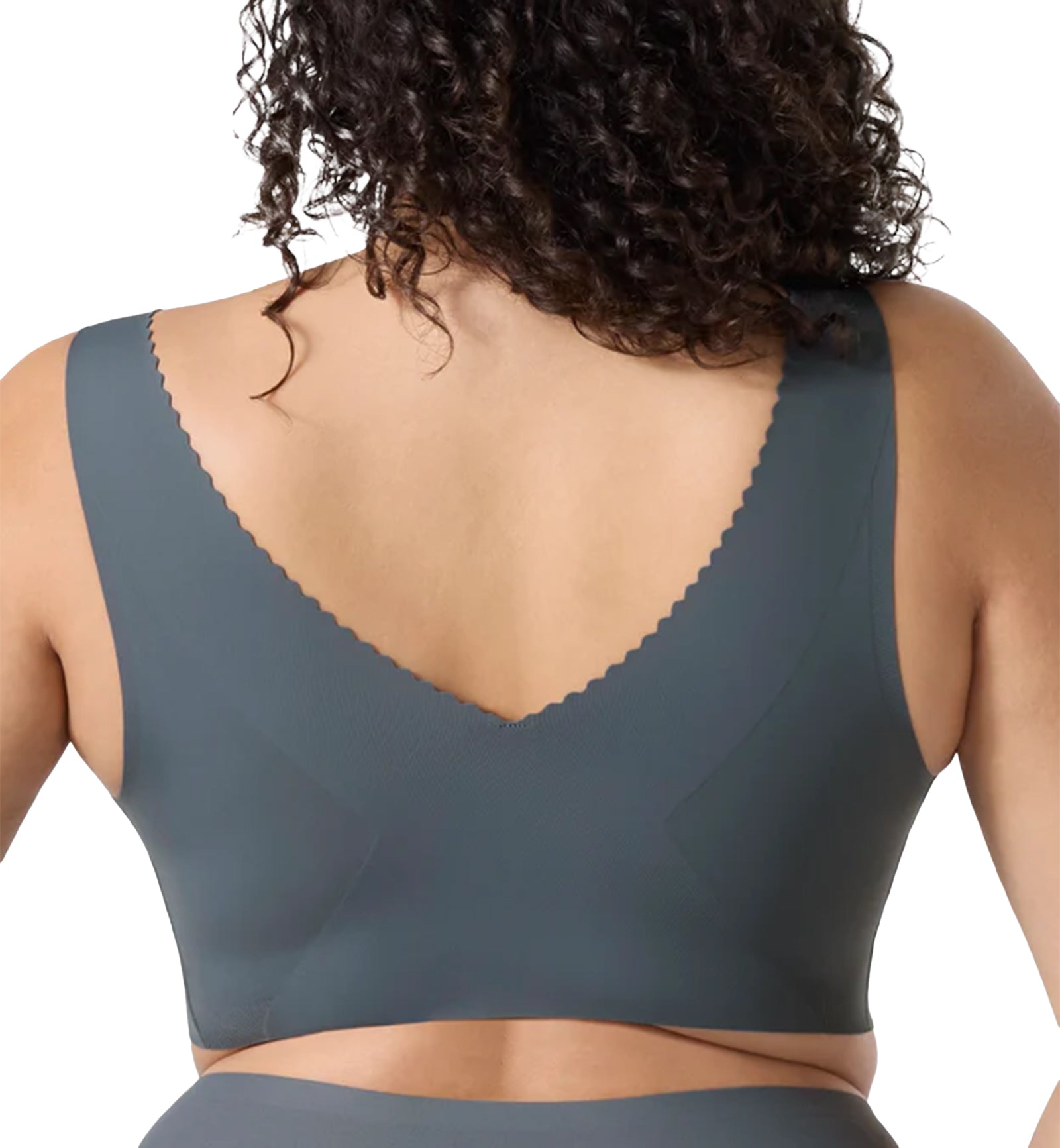 Evelyn & Bobbie EVELYN Deep V-Neck Bralette (1834),Small,Slate Grey - Slate Grey,Small