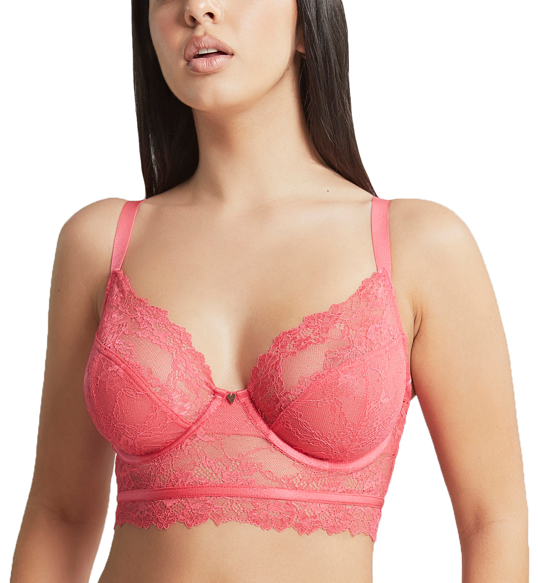 Cleo by Panache Selena Longline Plunge Underwire Bra (10626),28F,Paradise Pink - Paradise Pink,28F