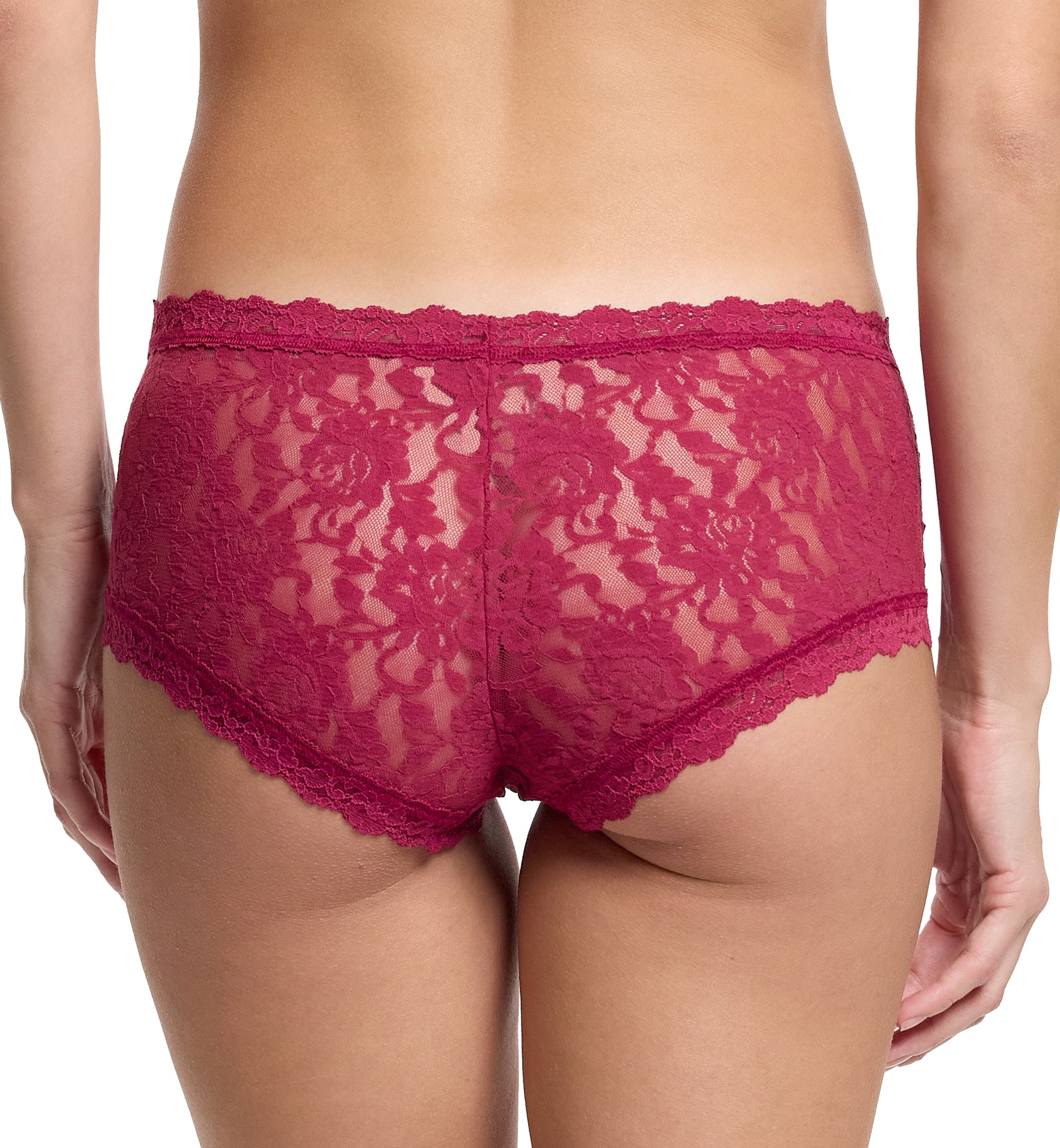 Hanky Panky Signature Lace Boyshort (4812P),XS,Merlot - Merlot,XS
