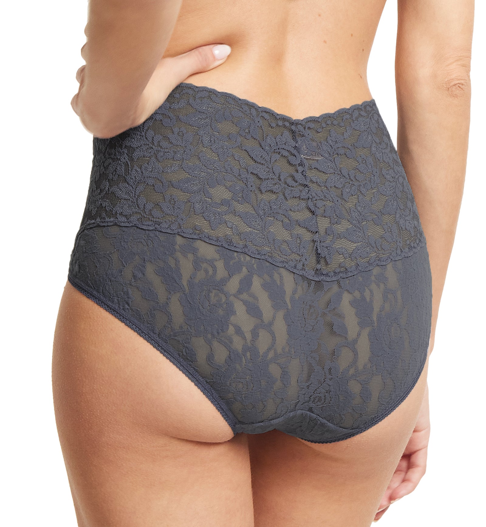 Hanky Panky Retro Lace V-kini (9K2124),Small,Granite - Granite,Small