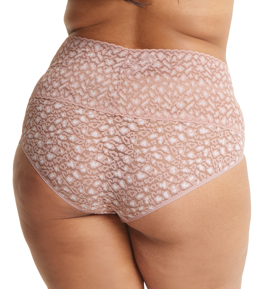 Hanky Panky Cross Dyed Leopard Retro V-Kini (7J2121X),2X,Desert Rose/White - Desert Rose/White,2X