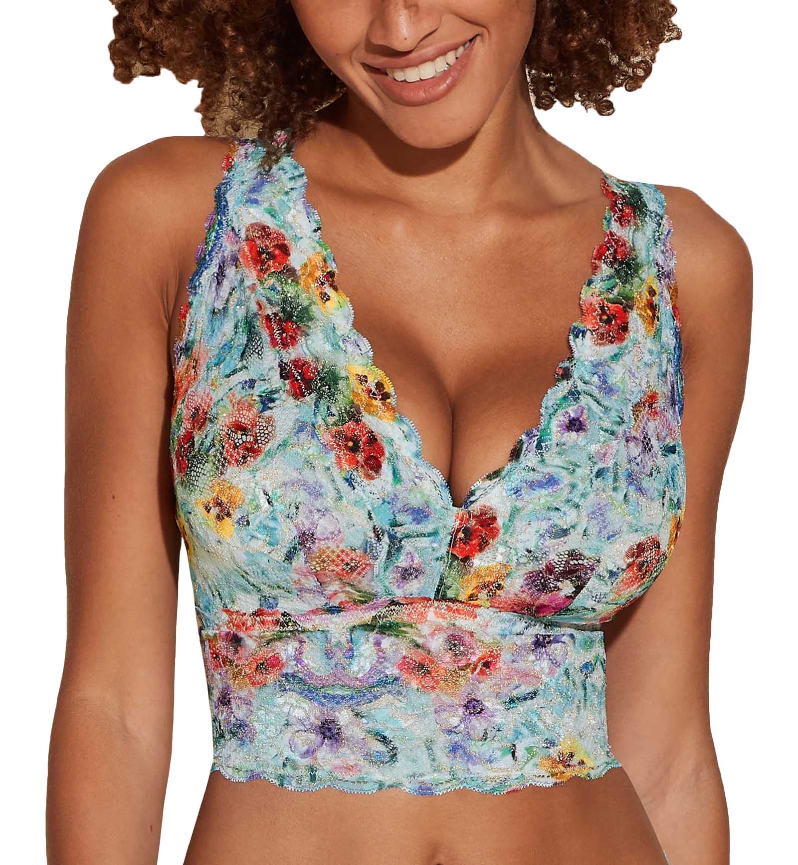 Cosabella NSN Printed CURVY Plungie Longline Bralette (NEVEP1385),XS,Floral Beauty - Floral Beauty,XS