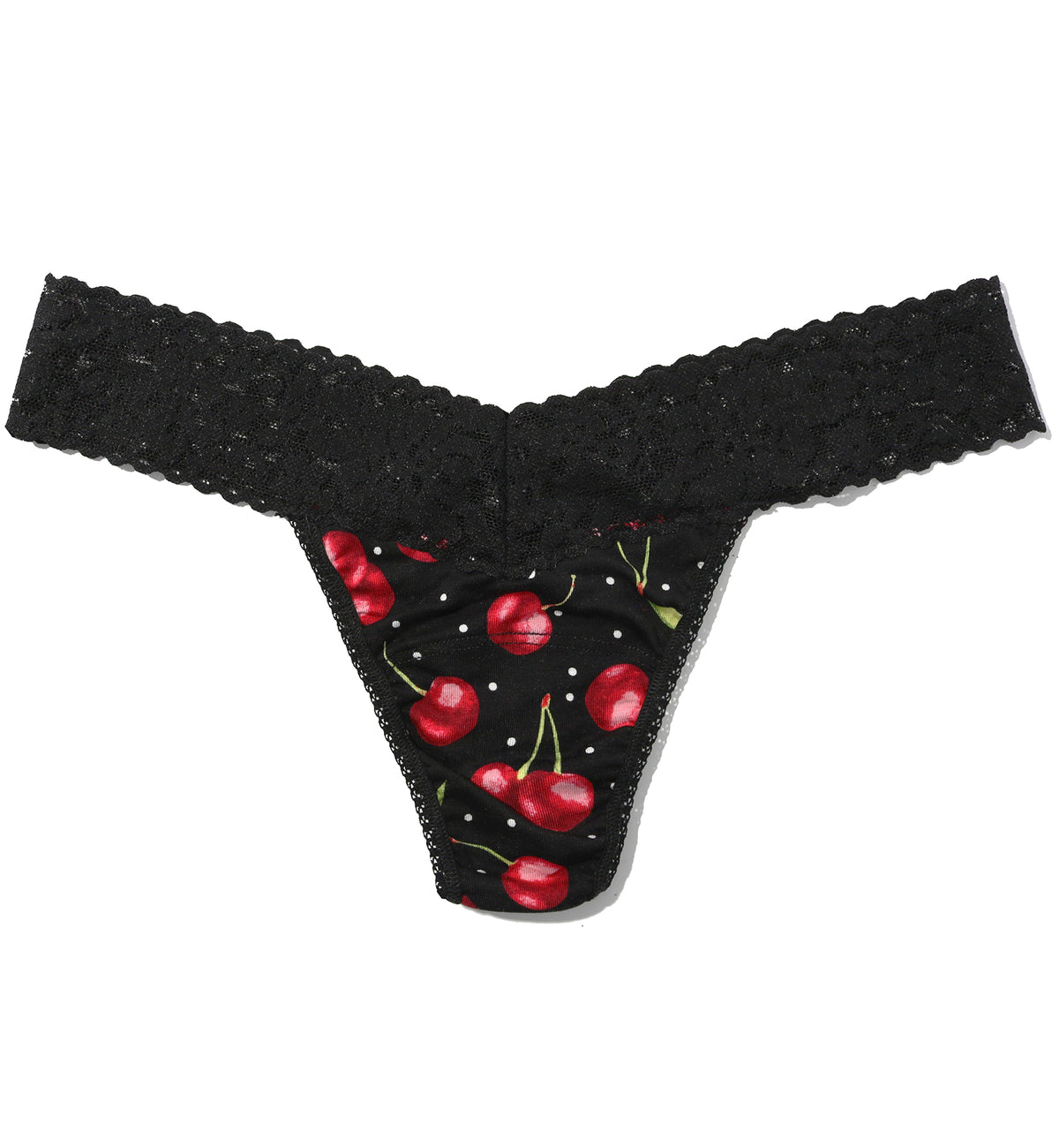 Hanky Panky Printed DreamEase Low Rise Thong (PR681004),Cherry Bomb - Cherry Bomb,One Size
