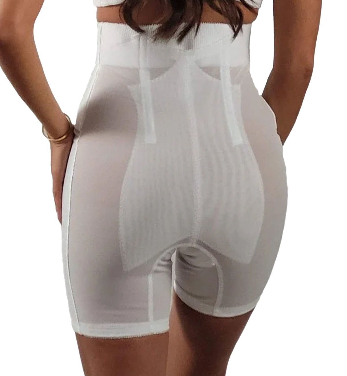 Rago Medium Control High Waist Long Leg Shaper (6206),Small,White - White,Small