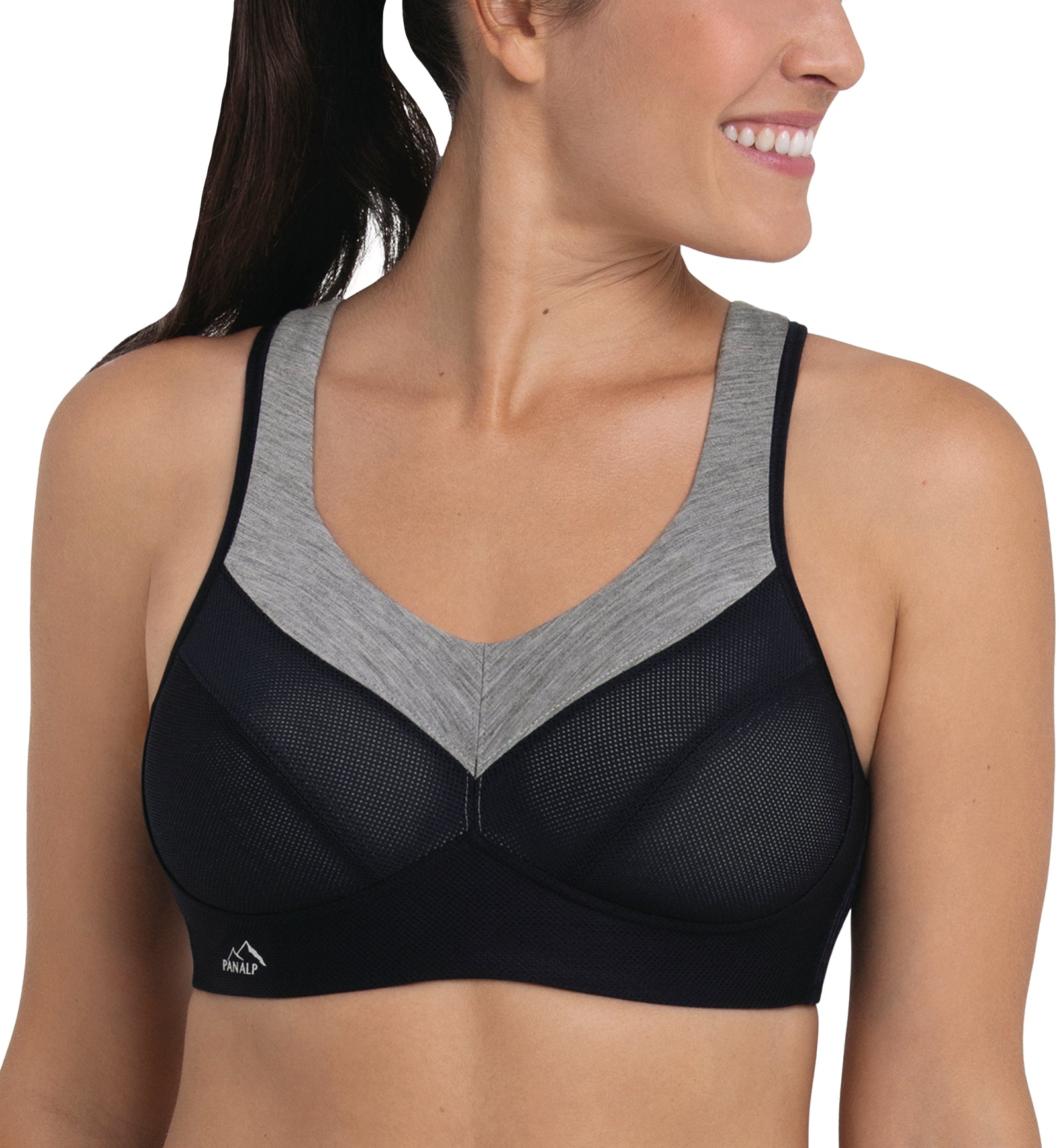 Anita PanAlp Wool Firm Support Softcup Sports Bra (5555),32A,Black/Melange - Black/Melange,32A