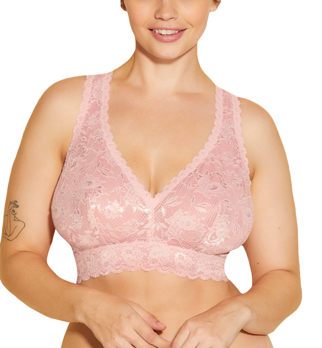 Cosabella NSN SUPER CURVY Racie Racerback Bralette (NEVER1365),XS,Jaipur Pink - Jaipur Pink,XS