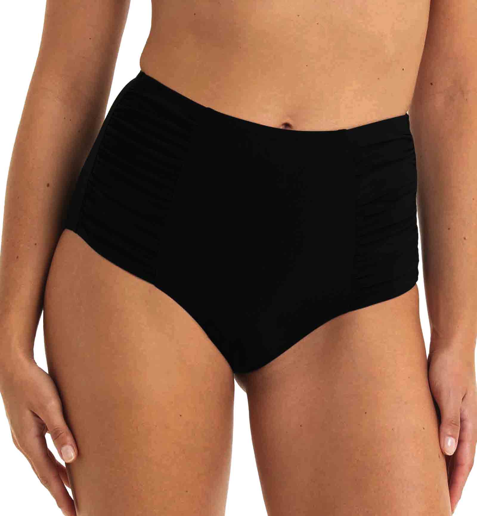 Anita Beautiful Black High Rise Swim Bottom (8403-0),Small,Black - Black,Small