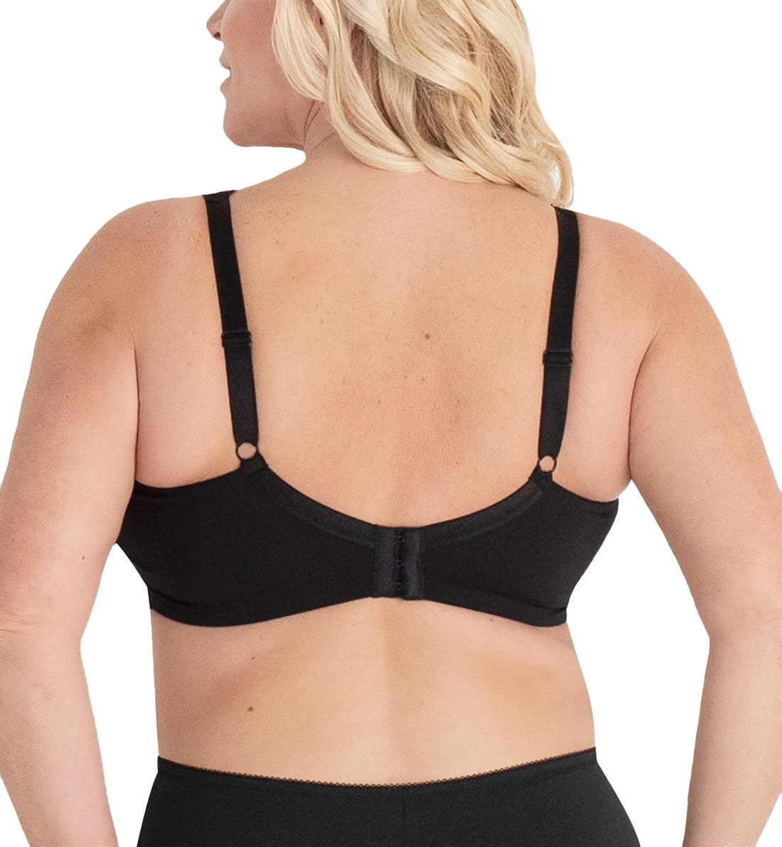 Leading Lady Wirefree Lace Trim Comfort Softcup Bra (5072),36 B/C/D,Black - Black,36 B/C/D