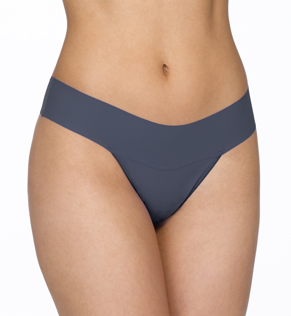 Hanky Panky BreatheSoft Natural Rise Thong (6J1661B),X-Small,Granite - Granite,X-Small