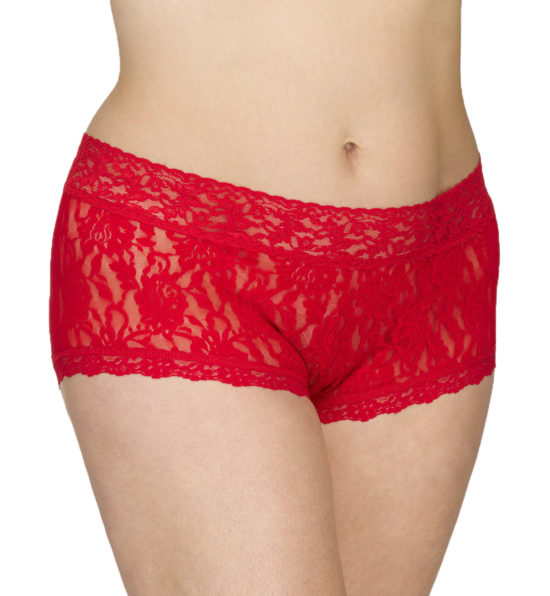 Hanky Panky Signature Lace Wideband Boyshort PLUS (481281X),1X,Red - Red,1X