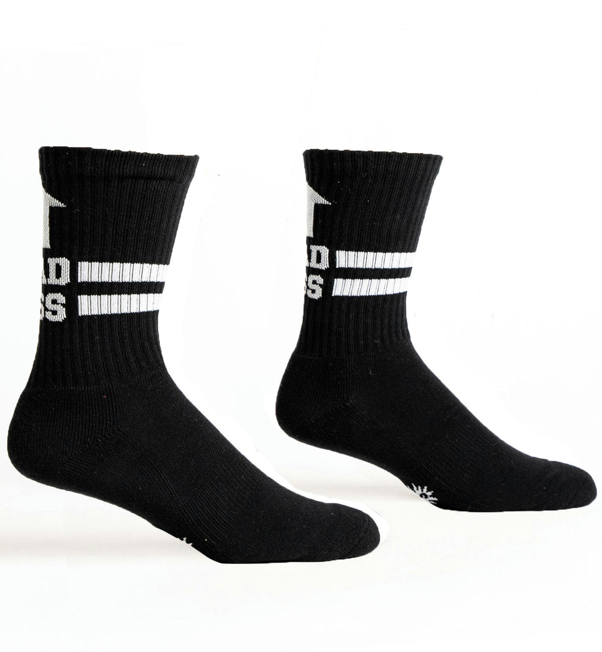 SOCK it to me Athletic Ribbed Crew Socks (R0034-1),Bad Ass (Black) - Bad Ass (Black),One Size