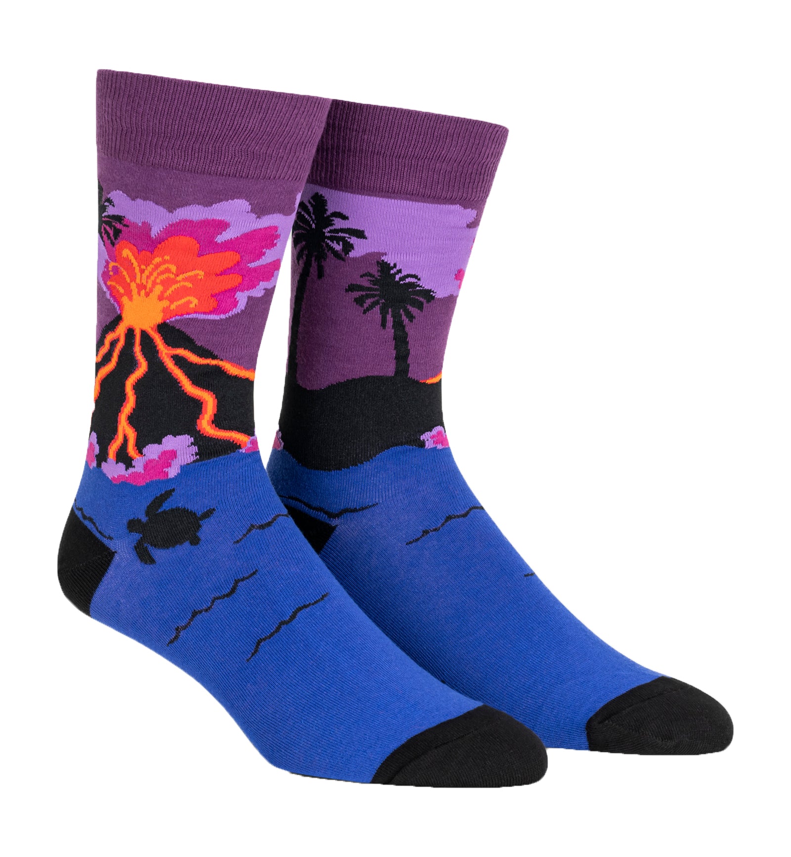 SOCK it to me Men's Crew Socks (MEF0633),Volcanoes - Volcanoes,One Size