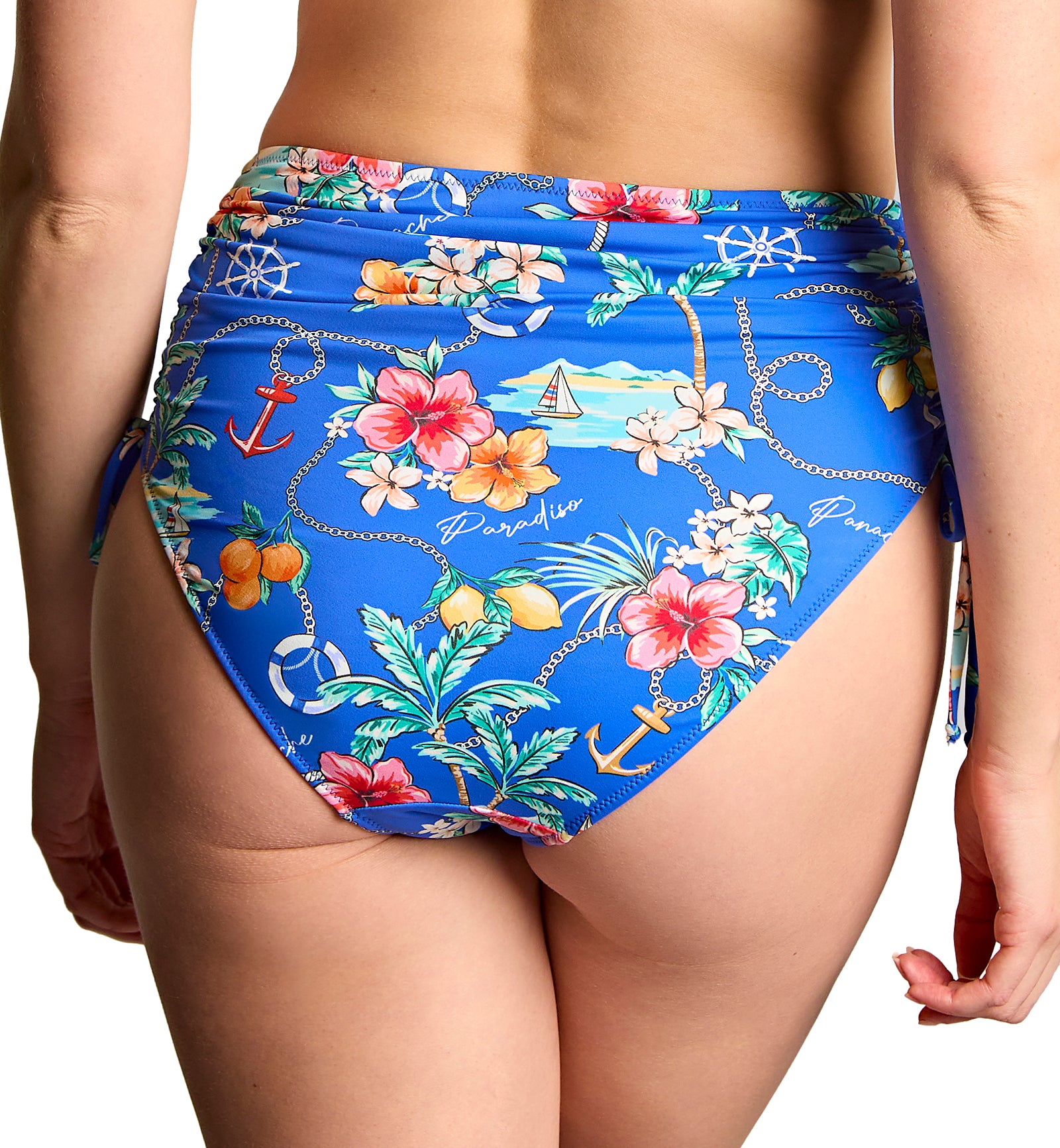 Panache Midi Gathered Swim Brief (SW2049),XS,Paradiso Print - Paradiso Print,XS