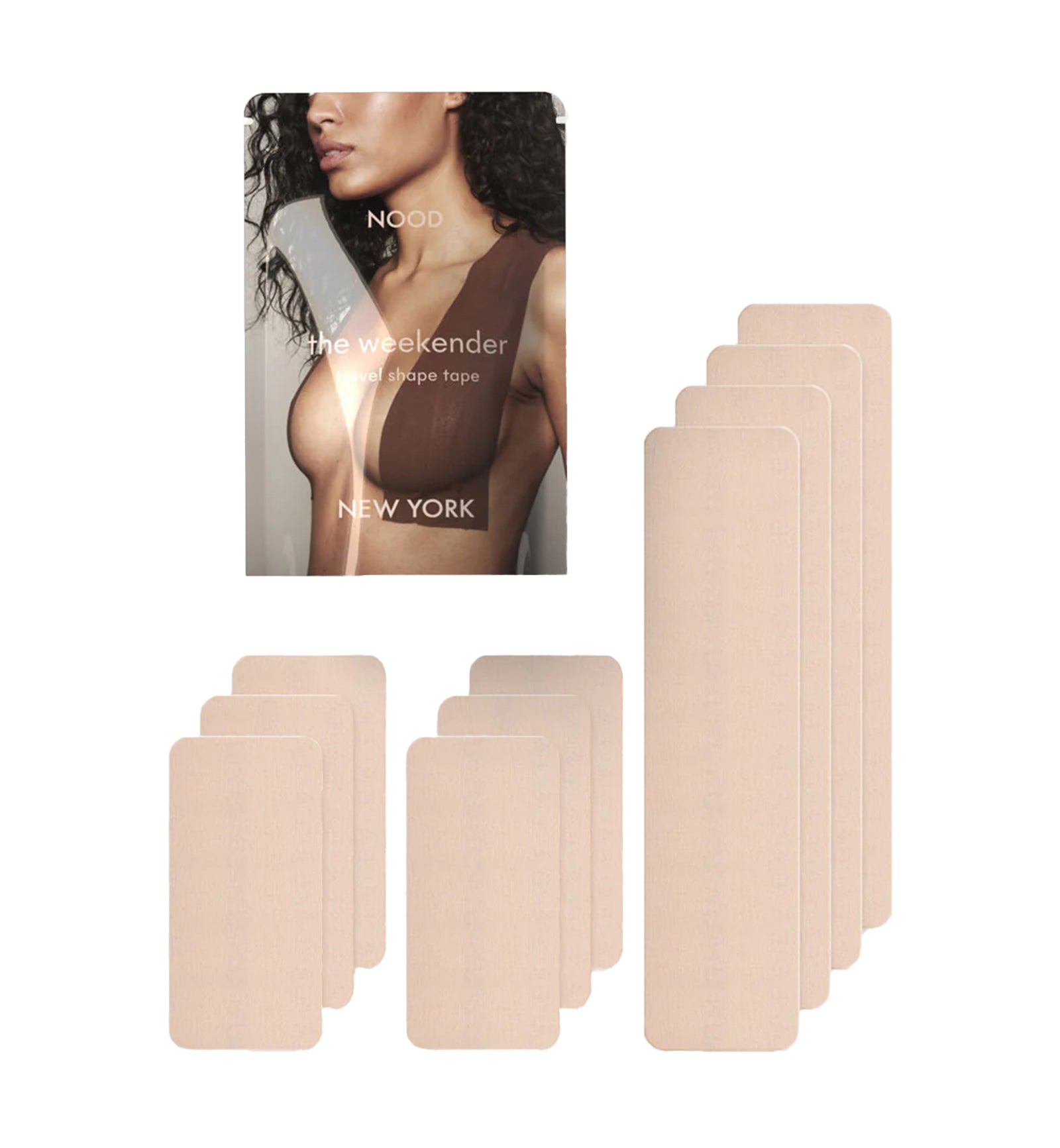 NOOD The Weekender Pre-Cut Travel Adhesive Breast Tape,Buff - Buff,3 Inch