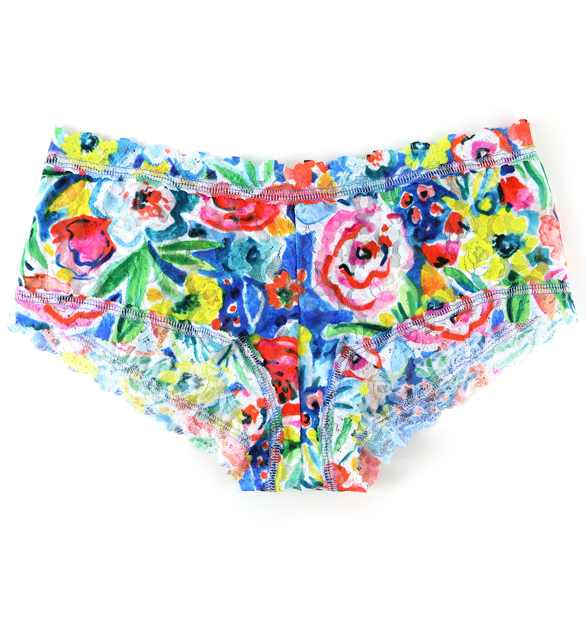 Hanky Panky Signature Lace Printed Boyshort (PR4812P),XS,Brilliant Blooms - Brilliant Blooms,XS