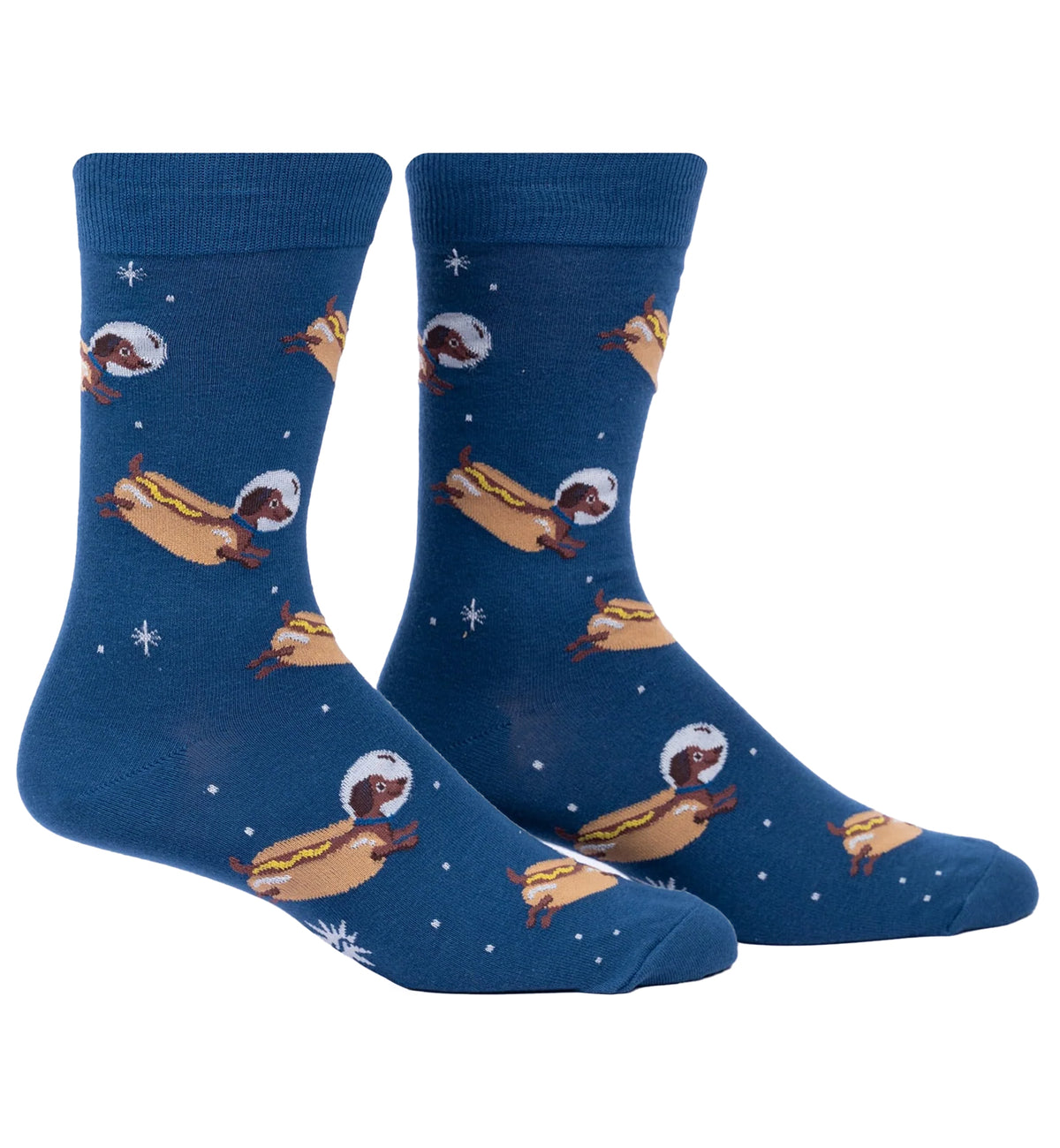 SOCK it to me Men's Crew Socks (MEF0606),Weiner Dogs, In Space! - Weiner Dogs In Space!,One Size