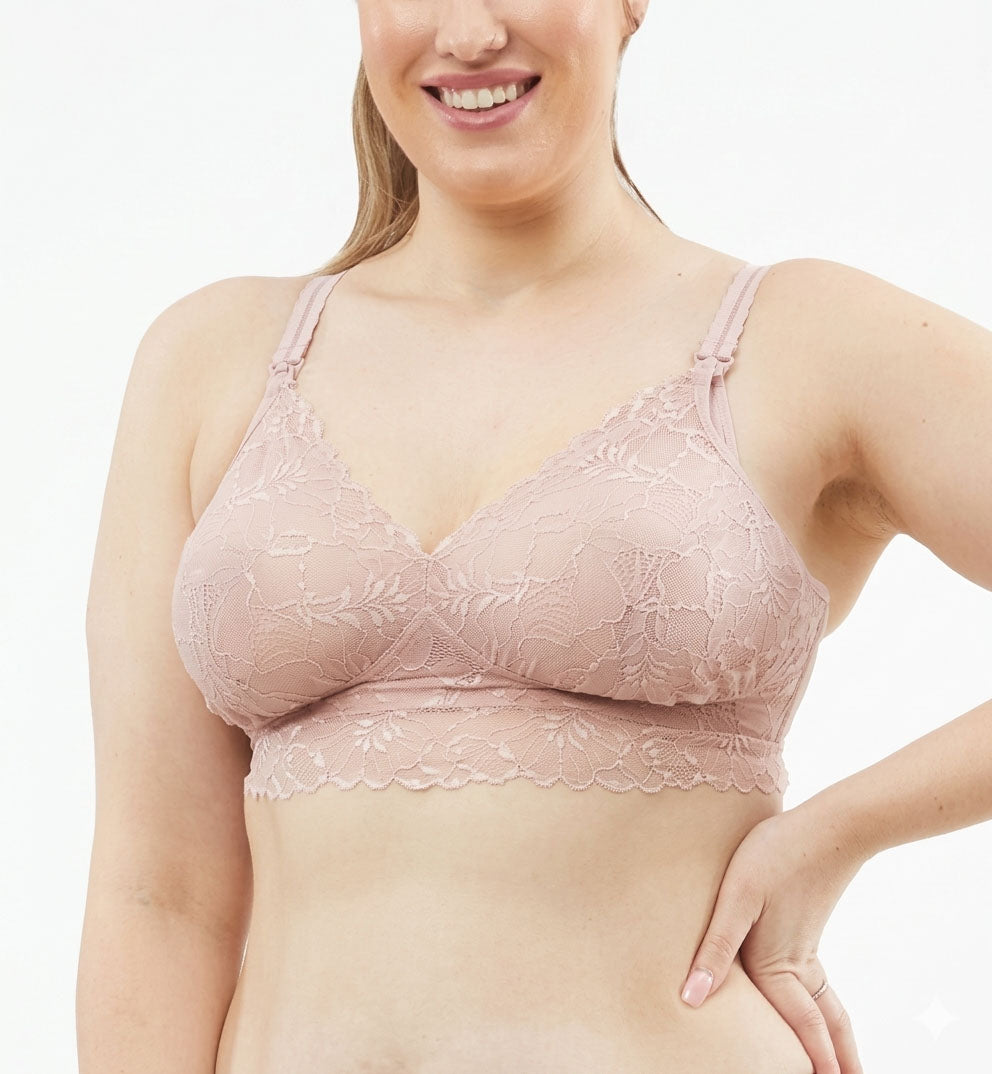 Chantilly Lace Non-Wire Maternity & Nursing Bralette (29-1045),Small E-G,Blush - Blush,Small E-G