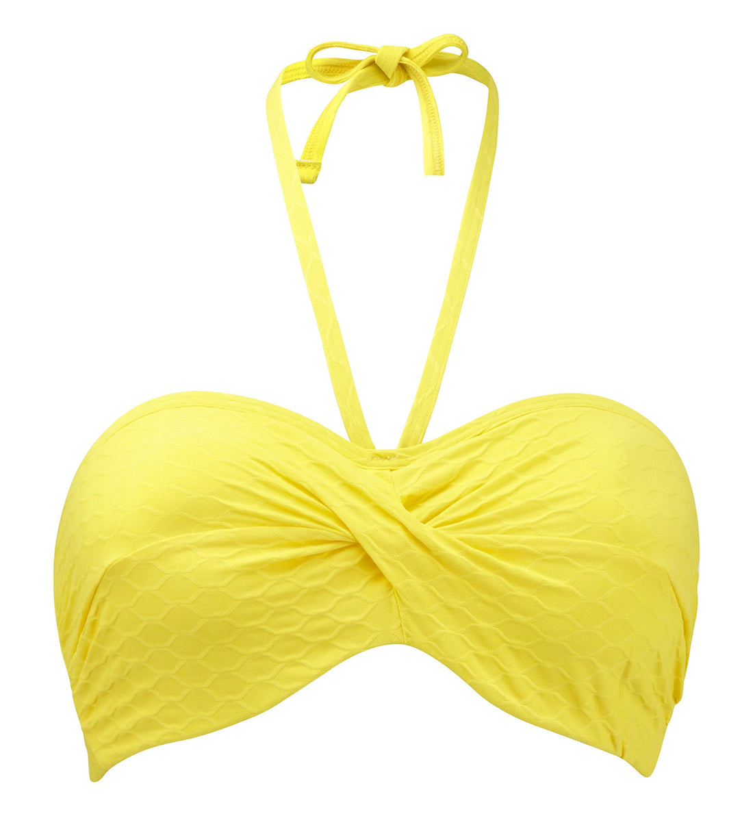 Cleo by Panache Matilda Underwire Padded Twist Bandeau Bikini Top (CW0083),28E,Yellow - Yellow,28E