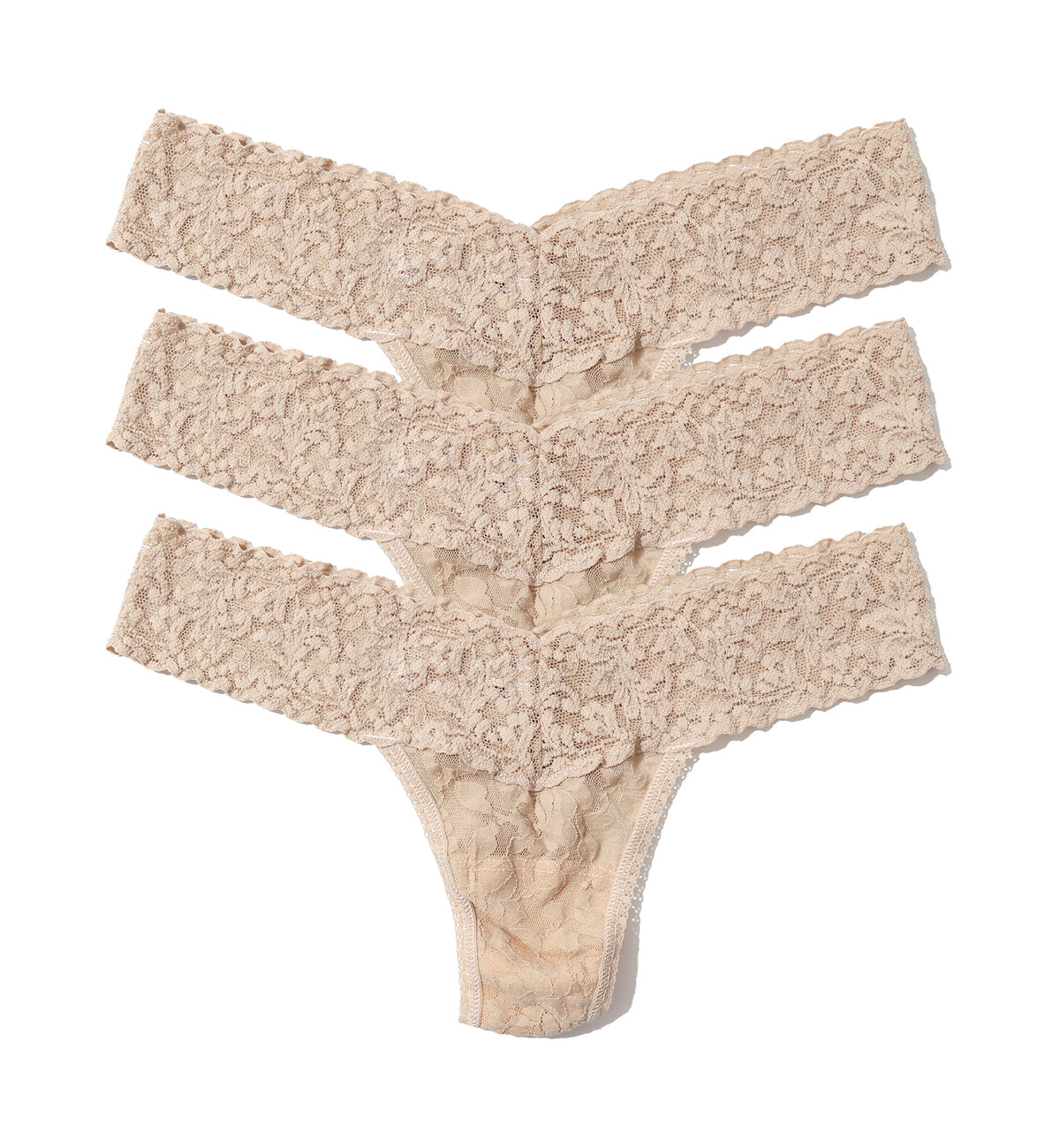 Hanky Panky 3-PACK Signature Lace Low Rise Thong (49113PK),All Chai - All Chai,One Size