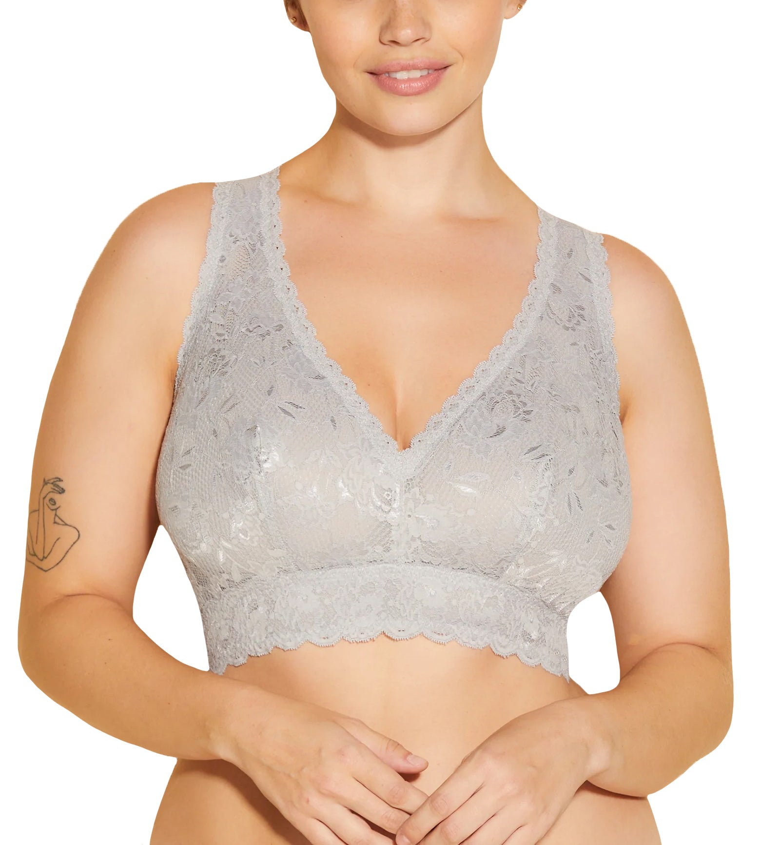 Cosabella NSN SUPER CURVY Racie Racerback Bralette (NEVER1365),XS,Varanasi Gray - Varanasi Gray,XS