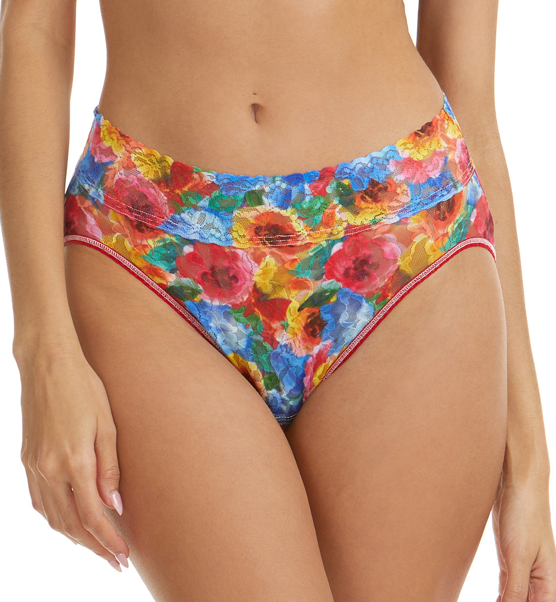 Hanky Panky Signature Lace Printed French Brief (PR461),Small,Bold Blooms - Bold Blooms,Small