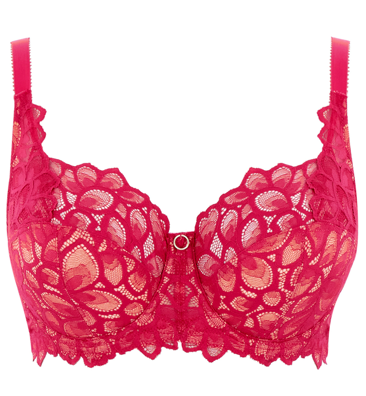 Panache Allure Stretch Lace Full Cup Underwire Bra (10765),30F,Raspberry - Raspberry,30F