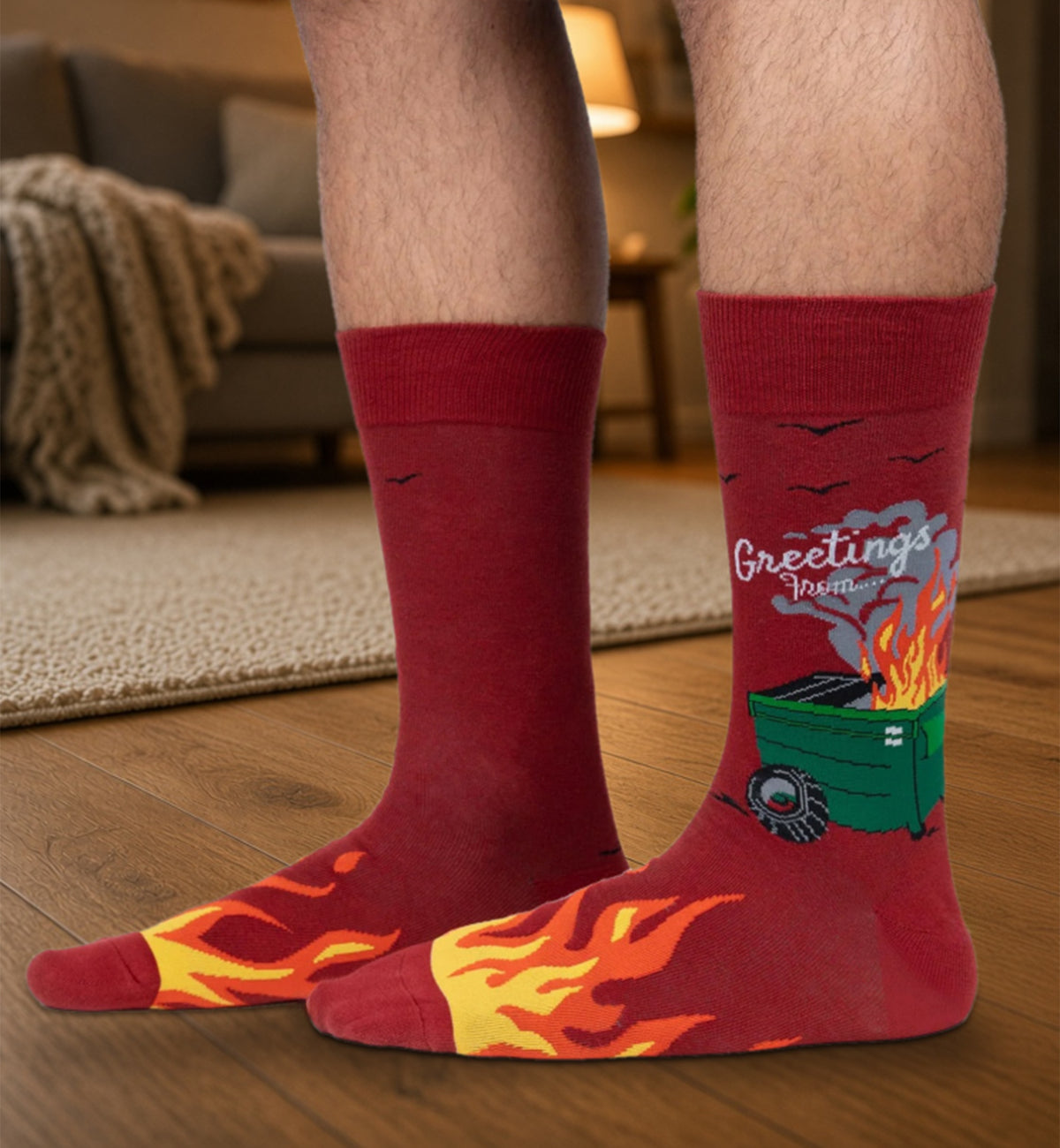 SOCK it to me Men's Crew Socks (mef0484),Dumpster Fire - Dumpster Fire,One Size