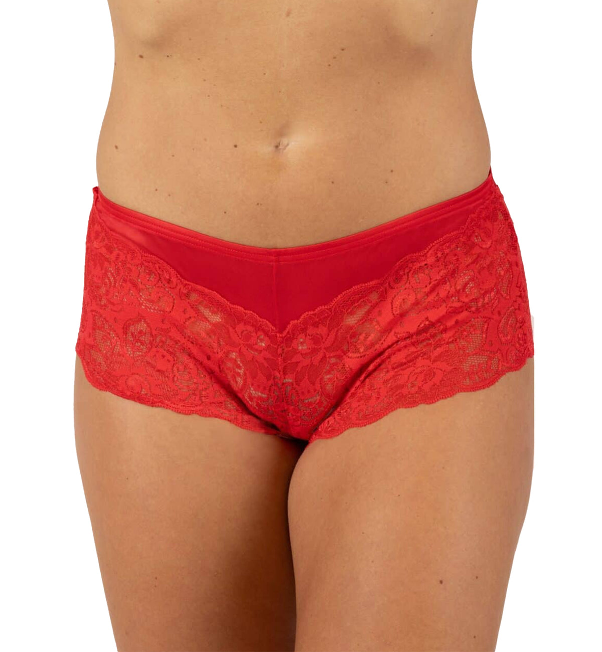 Shadowline Silhouette Lace Cheeky Panty (11737),S,Red - Red,Small