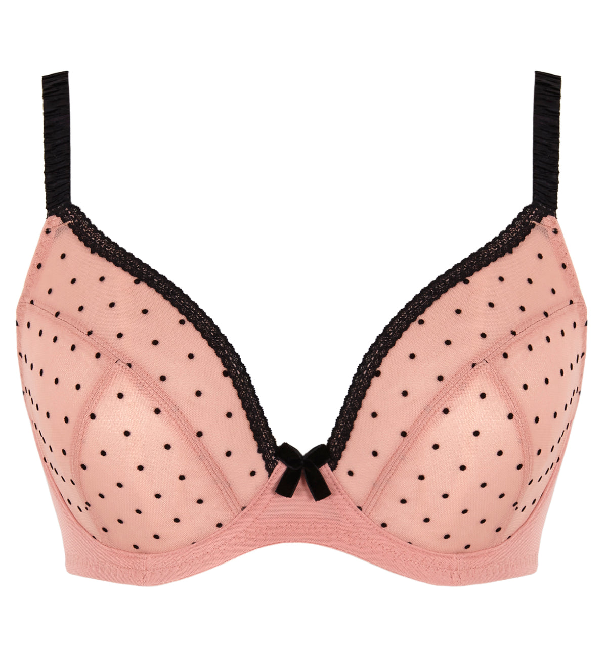 Panache Gabrielle Non Padded Underwire Plunge Bra (11316),28F,Flocked Spot - Flocked Spot,28F