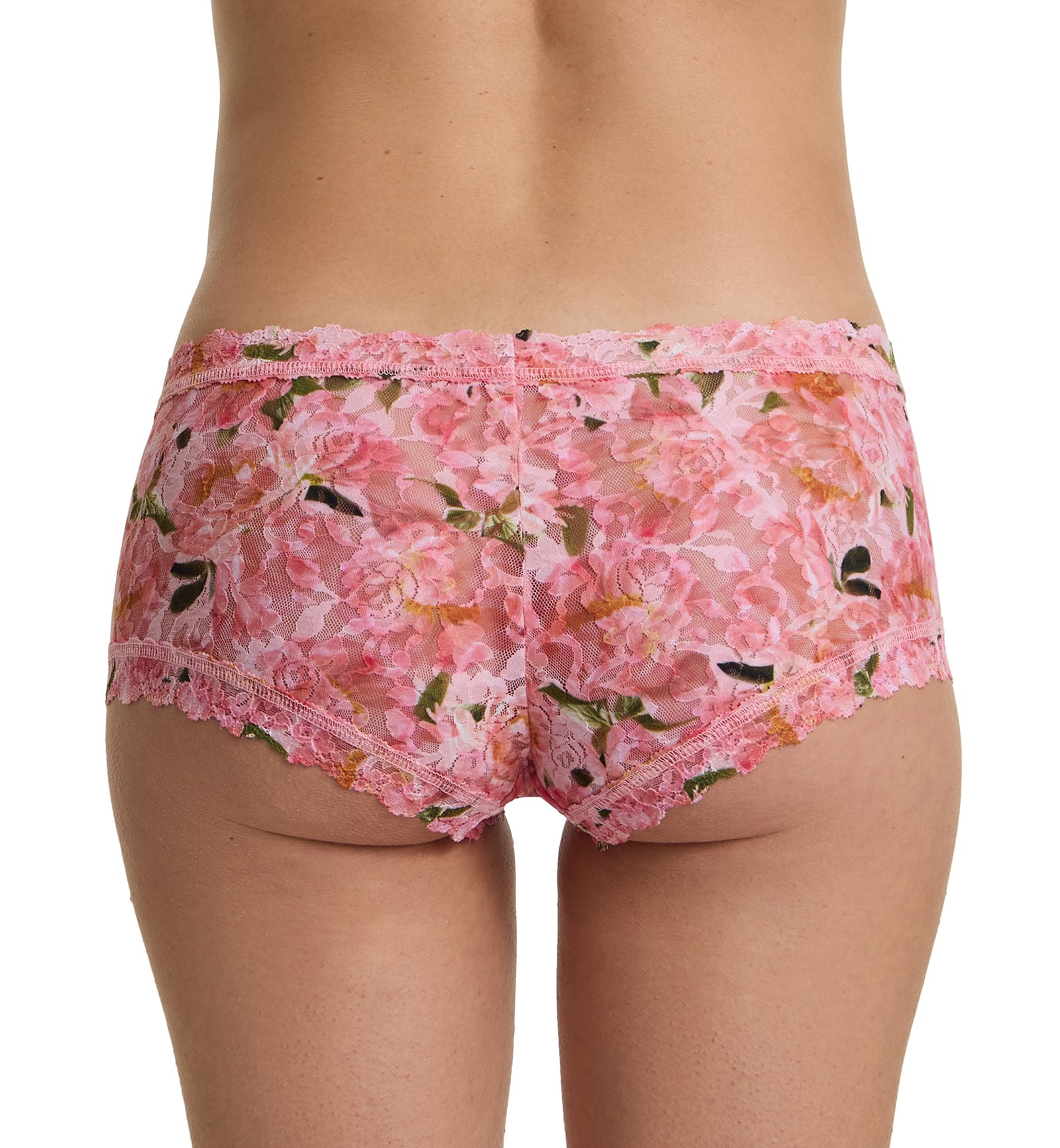 Hanky Panky Signature Lace Printed Boyshort (PR4812P),XS,Dancing Petals - Dancing Petals,XS