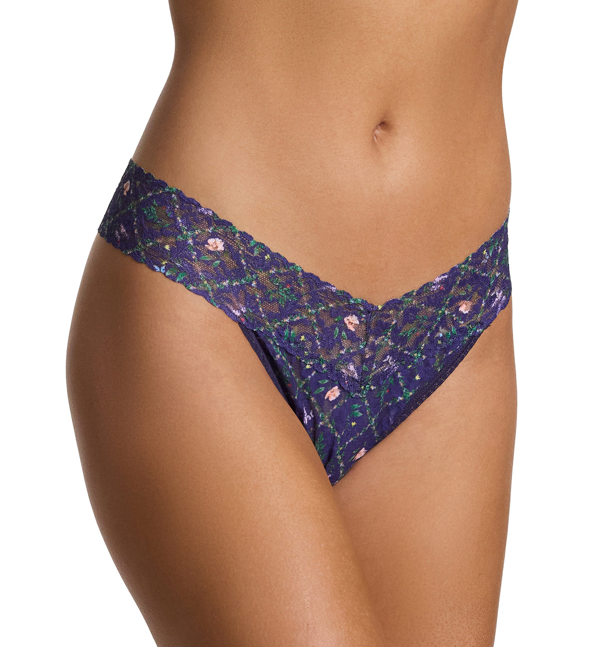 Hanky Panky Signature Lace Printed Original Rise Thong (PR4811P),Everlasting - Everlasting,One Size