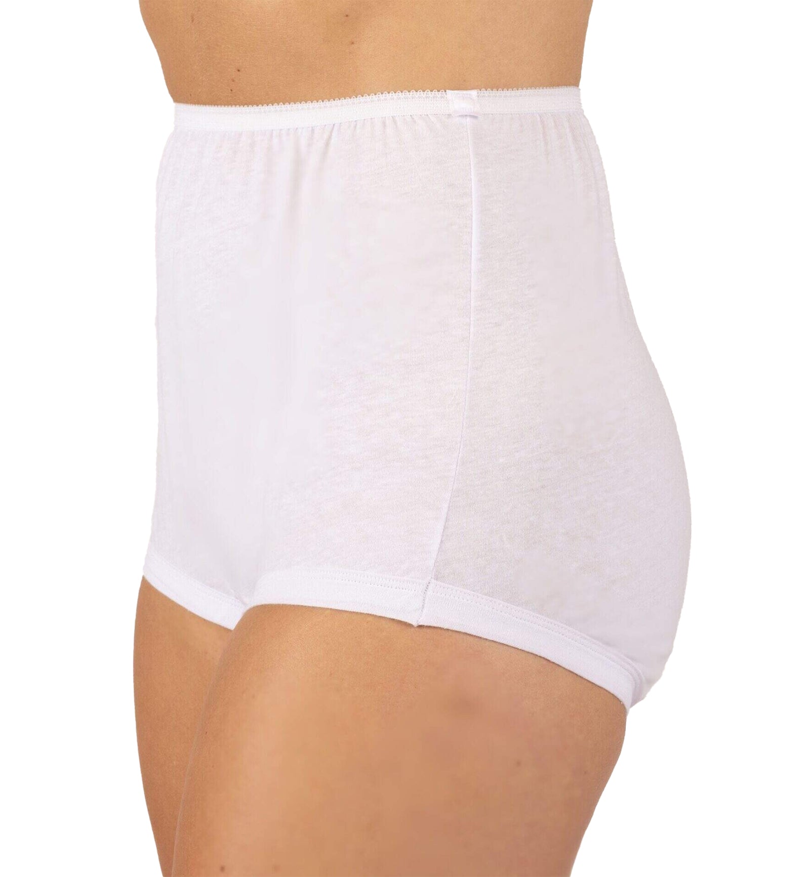 Dixie Belle Banded Leg Cotton Full Brief Panty PLUS PLUS 3 PACK (411XX),15,White - White,15