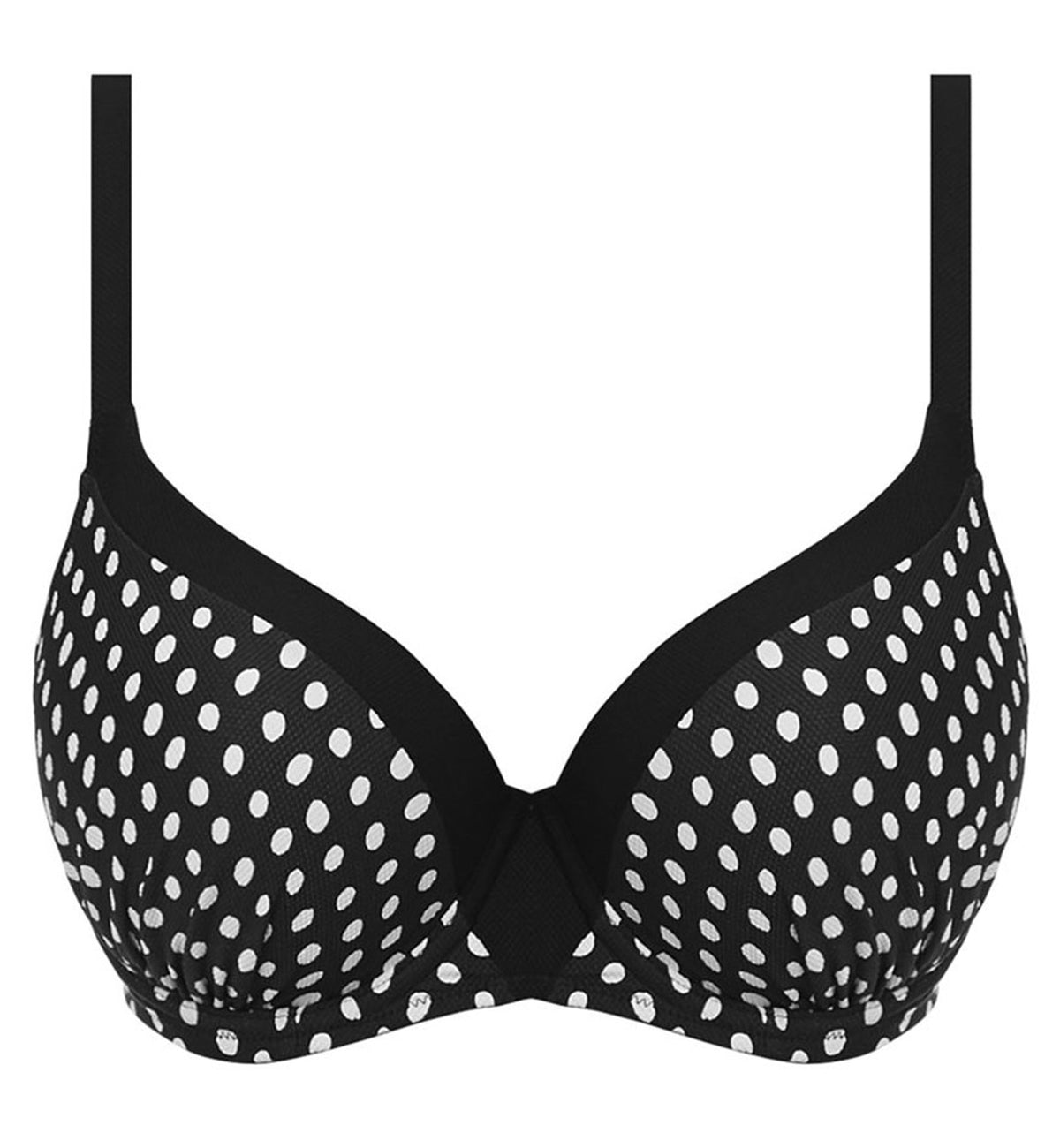 Fantasie Santa Monica Molded Underwire Bikini Top (6721),30D,Black/White - Black/White,30D