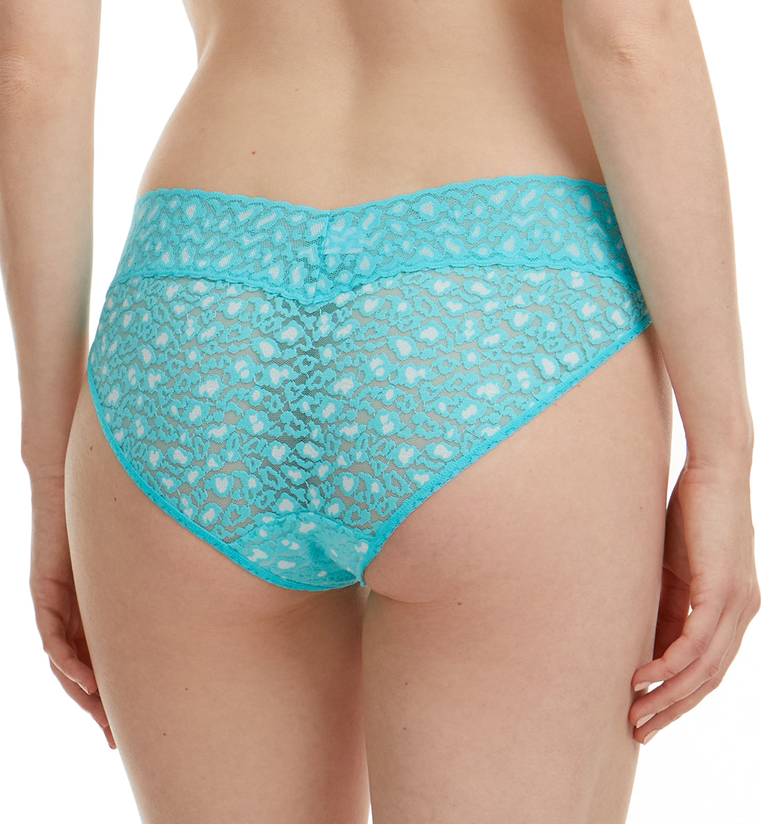 Hanky Panky Cross Dyed Leopard V-kini (7J2371),XS,Radiant Turquoise/White - Radiant Turquoise/White,XS