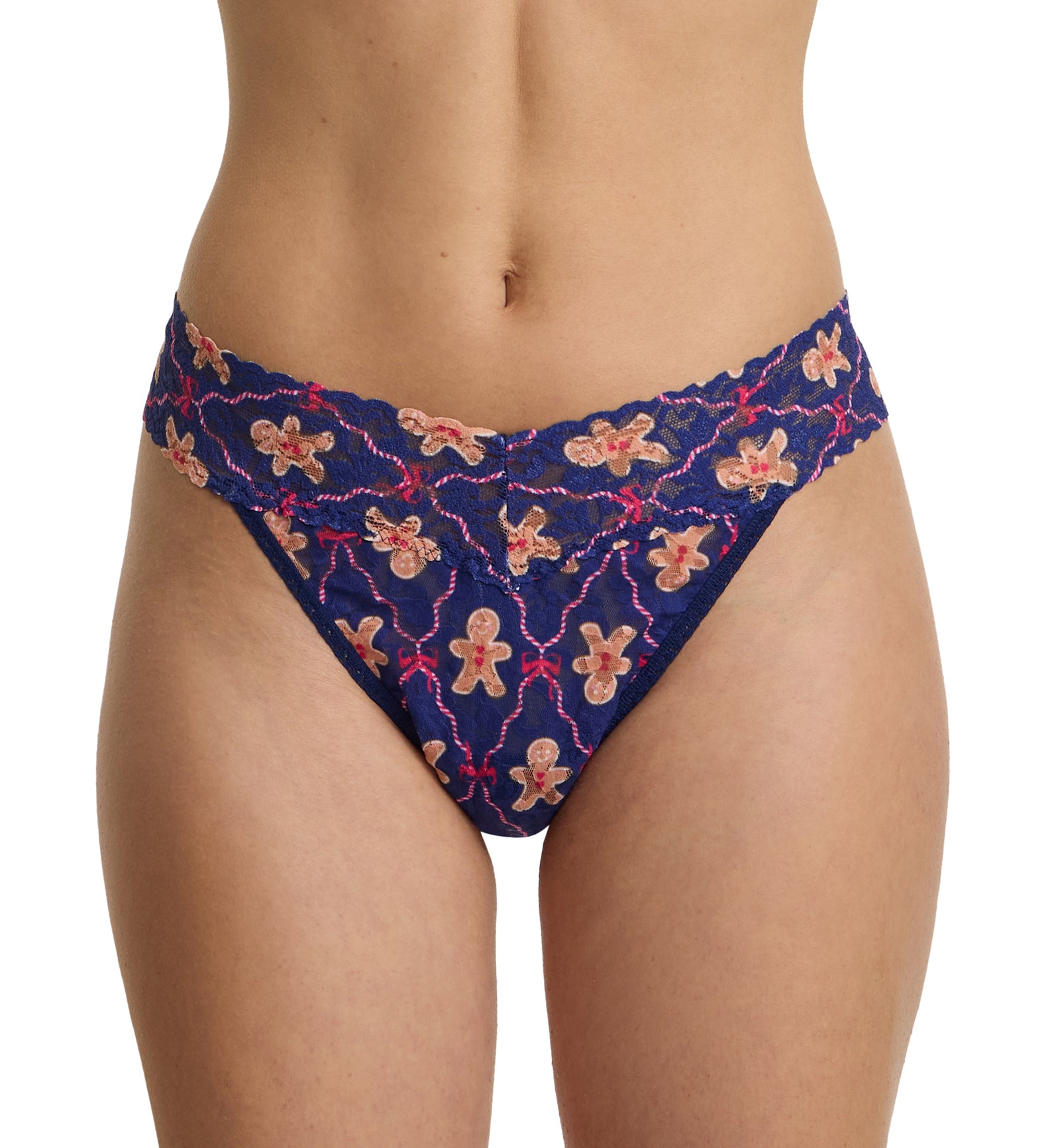 Hanky Panky Signature Lace Printed Original Rise Thong (PR4811P),Cookie Cutter - Cookie Cutter,One Size