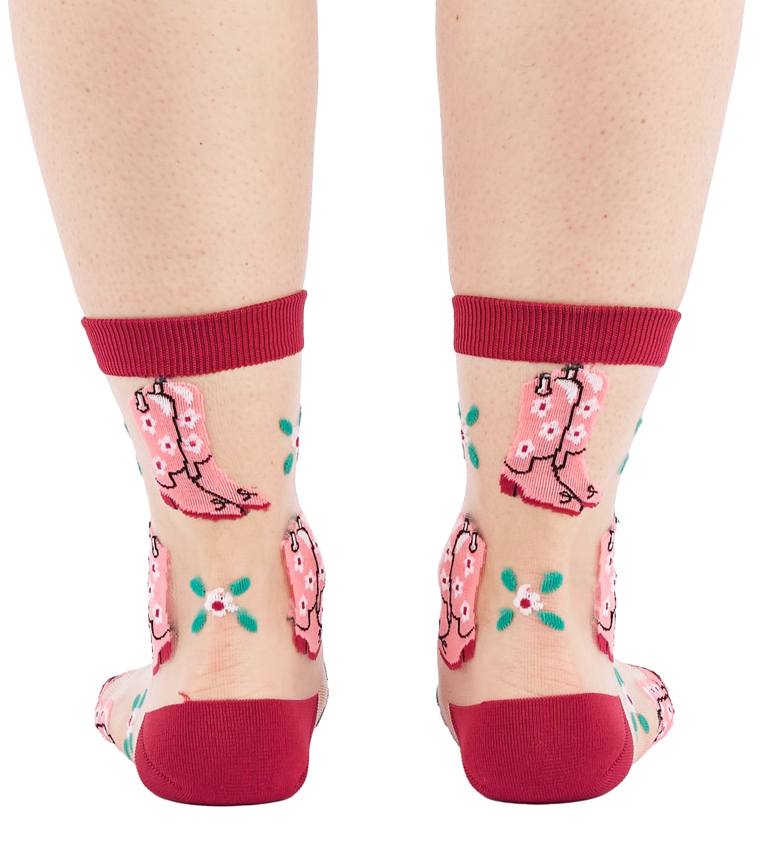 SOCK it to me Sheer Crew Socks (H0025),These Boots Were Made For Walking - These Boots Were Made For Walking,One Size