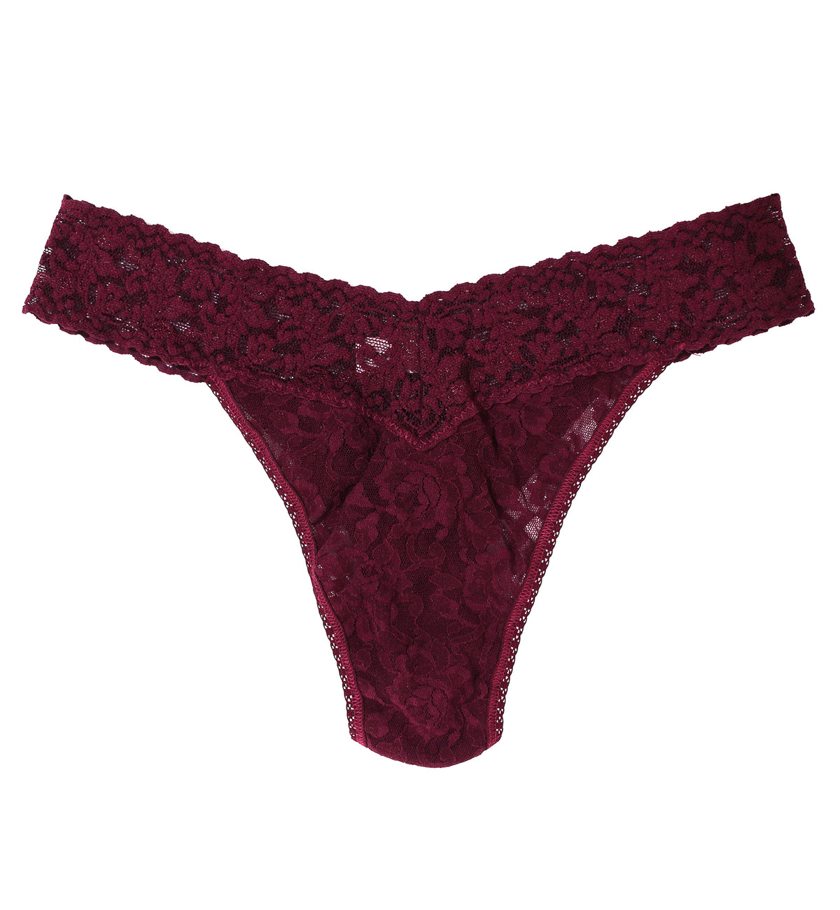 Hanky Panky Signature Lace Original Rise Thong (4811P),Dried Cherry - Dried Cherry,One Size